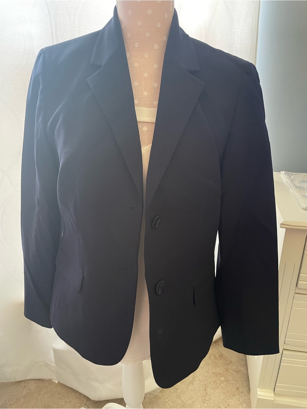 Nine West Women's Navy Two-Button Tailored Blazer